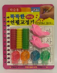 Тренажор-тримач ручки для корекціі письма 9 штук в блістері рожевий (0301992) фото