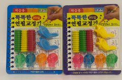 Тренажор-тримач ручки для корекціі письма 9 штук в блістері жовтий синій (0301991) фото