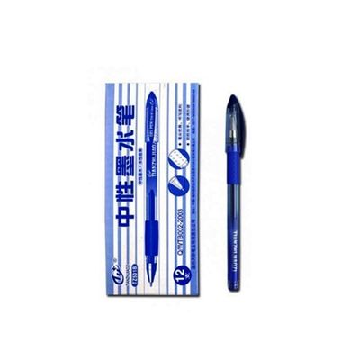 Ручка гелева з грипом TZ501В прозора Tianjiao синя /12/ (031500) фото