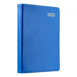 Щоденник датований інтегральний 2021 А5 384стор Aldento 252013, синій лінія (252013) фото
