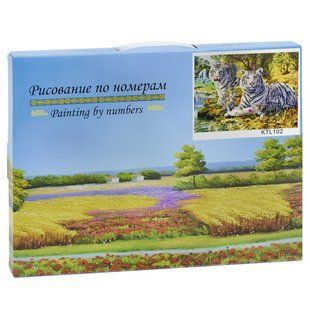 Картина по номерам 30х40 см в коробке KTL102 Пара белых тигров (234010) фото