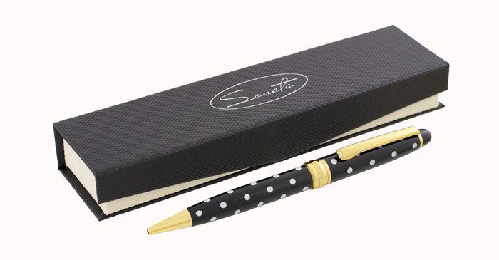 Набір шарикова ручка горох чорний Sonata В-02-2 (В-02-2) фото