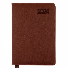 Ежедневник датированный 2024 А5 Escalada, твердый, 368 стр Leo Planner.,коричневый (252442) фото