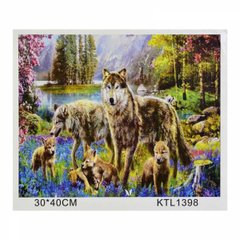 Картина по номерам 30х40 см в коробке KTL1398 Волки с детенышами (234006) фото