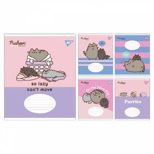 Зошит шкільний 12 аркушів А5 коса лінія YES Pusheen The Cat 767614 (767614) фото