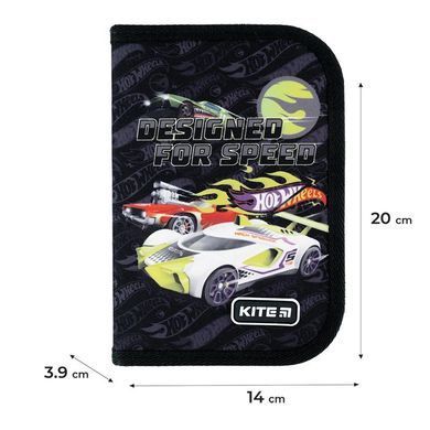 Пенал школьный KITE 1 отделение, 2 отворота без наполнения Hot Wheels HW24-622 (HW24-622) фото