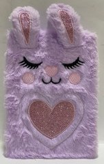 Блокнот пушистый Кролики фиолетовый, клетка 20929JSB-10 (20929JSB-10фіол) фото