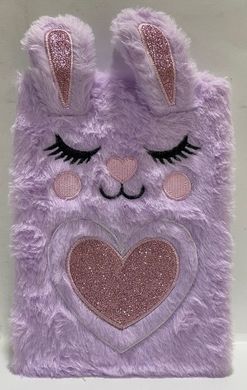 Блокнот пушистый Кролики фиолетовый, клетка 20929JSB-10 (20929JSB-10фіол) фото