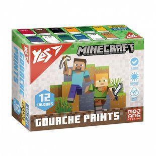 Краски гуашевые Yes Minecraft 12 цветов по 20 мл 230407 (230407) фото