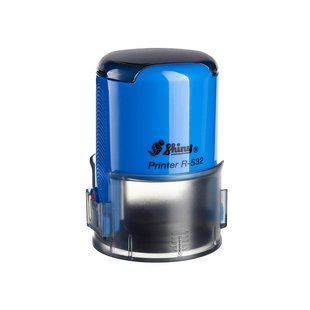 Оснастка для круглої печатки d 32 мм Shiny R-532,синя ручка,з кришкою (060136) фото