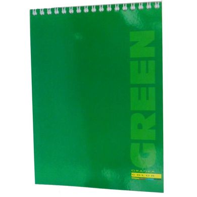 Блокнот на спирале сверху А4, 48 листов, ВА-4248-001, картонная обложка, зеленый (015281з) фото