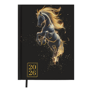 Ежедневник датированный полиграфический HORSE 2026 ,A5,черный BM.2189-01 (202642) фото