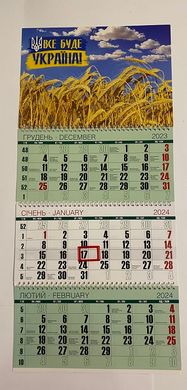 Квартальный календарь на 3 пружины 2024 год Все будет Украина с классической сеткой (0118615) фото