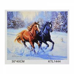 Картина по номерам 30х40 см в коробке KTL1444 Лошади в снегу (234005) фото