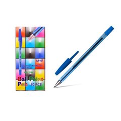 Ручка шариковая АА927 прозрачная Beifa синяя /50 / (030100) фото