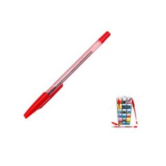 Ручка шариковая АА927 прозрачная Beifa красная /50/ (030103) фото
