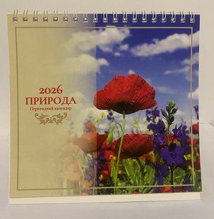 Календар настольный домик на 2026 год 16,5х16,5см Природа Маки (0118012) фото