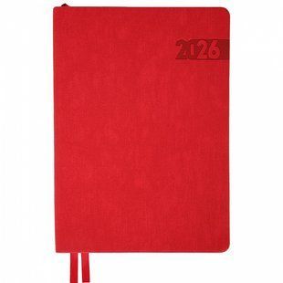 Ежедневник датированный 2026год А5 мягкий 368 страниц Leo Planner Boss..красный 252636 (252636) фото
