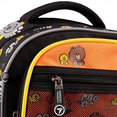 Рюкзак школьный с ортопедической спинкой 43,5х30х15,5см ТS-46 Line Friends черный/оранжевый Yes 559444 (559444) фото