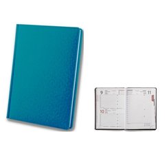 Ежедневник датированный 2022 А5 176 листа Cambric ЗВ-55 голубой линия (011518a) фото