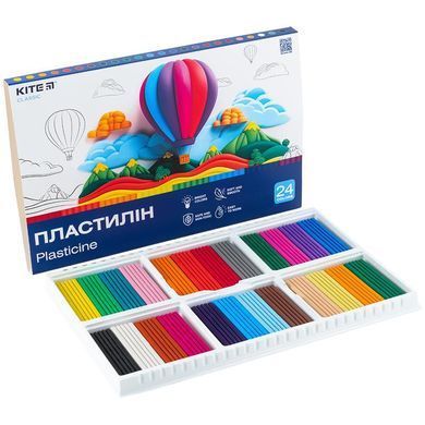 Пластилин 24 цветов 480 грамм Kite Classic К-089 (13241012) фото