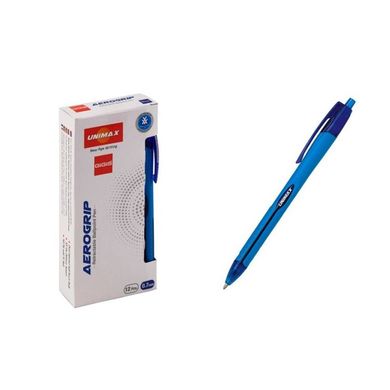 Ручка шариковая автоматическая Aerogrip UX-136-02, прорезиненная синяя (UX-136-02) фото