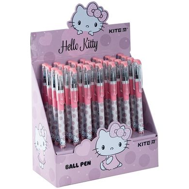 Ручка кулькова з гумовим грипом Hello Kitty HK24-032 KITE, синя (НК24-032) фото