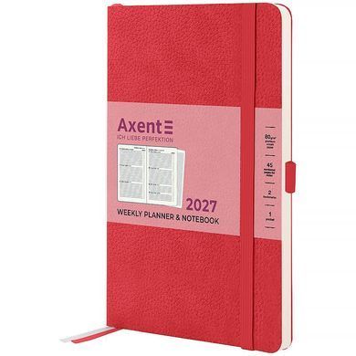 Щотижневик датований 2027 рік 125х195 мм Partner Soft Skin Axent червоний 8509-27-03 (0116904) фото