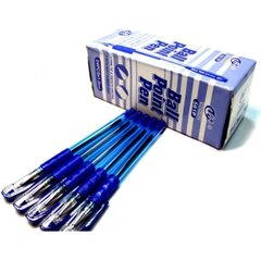 Ручка шариковая с гриппом TY501P прозрачная, Tianjiano синяя /24 / (030118) фото