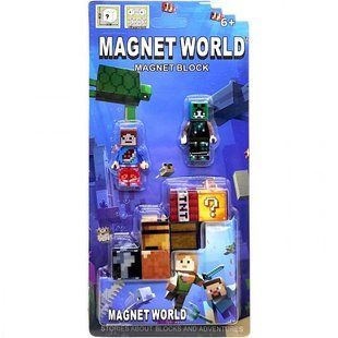 Конструктор магнітний MINECRAFT 3 кубіка та 2 ігрові фігурки 001-8 (1802332) фото