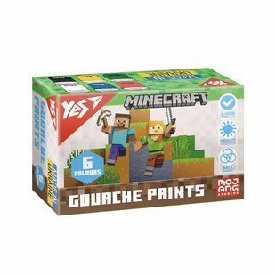 Краски гуашевые Yes Minecraft 6 цветов по 20 мл 230405 (230405) фото