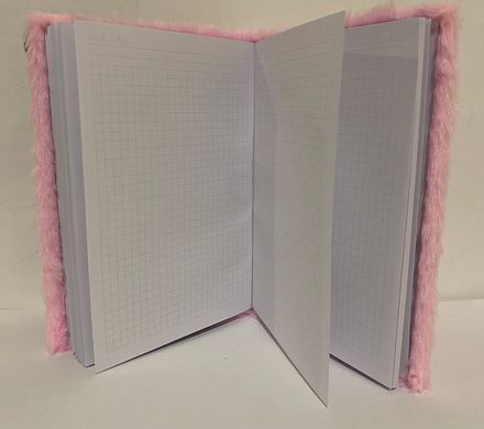 Блокнот пушистый Зайчик з бантиком розовый ,клетка М100 (М100рож) фото