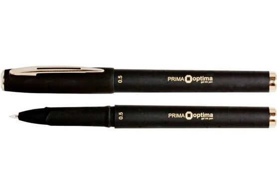 Ручка гелева Prima O15638-01 прорезинена, чорна (031521) фото