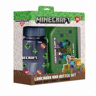 Набір контейнер для їжі 350 мл та бутилочка 360 мл Yes Minecraft 450144 (450144) фото