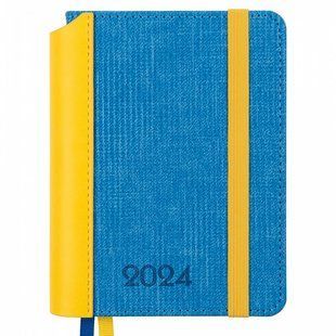 Щоденник датований 2024 А6 Patriot it , 352 стор Leo Planner .,жовто-синій (252455) фото