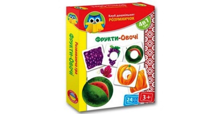 Игра картонная "Фрукты-овощи" VT1306-13 Vladi Toys (181287) фото