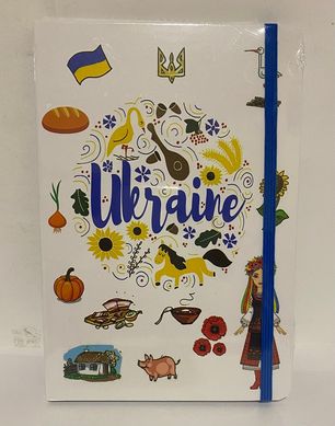 Блокнот на резинке А5, 80листов. твердая обложка Символы Украины клетка 2508-1 (011409) фото