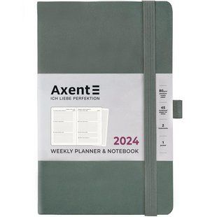 Еженедельник датированный 2024 125х195мм, Axent Partner Soft Earth Colors зеленый 8519-24-04 (8519-24-04) фото