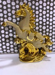 Кінь керамічний золото з матовою присипкою Н-26 см В 022 (237020) фото