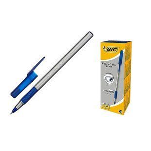 Ручка шариковая c гриппом BIC "Раунд стик ekzak ", непрозрачная синяя (030164а) фото