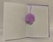 Блокнот пушистый с меховым шариком закладкой Единорог, клетка М073 сиреневый (М073бузк) фото 2