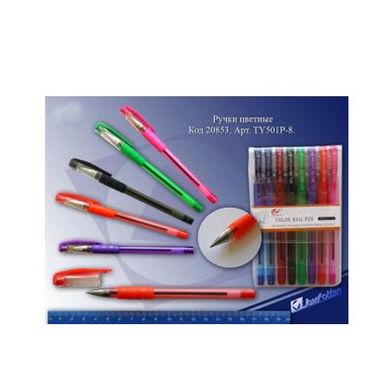 Набір ручок кулькових 8 кольорів TZ501P, Tianjiao (032130) фото