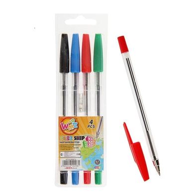 Набір ручок кулькових 4 кольори 927-4-AA, BEIFA (032131) фото
