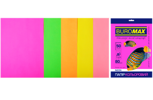 Бумага цветная NEON А4/80, 50 листов. ВМ.2721550 (ВМ.2721550) фото