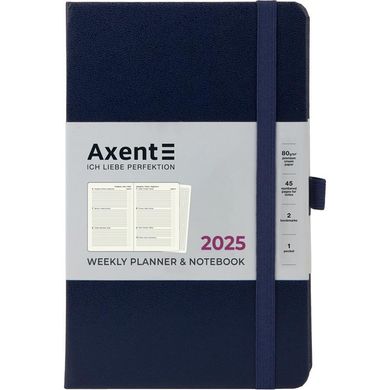 Щотижневик датований 2025 рік 128х195 мм Partner Strong Axent синій 8505-25-02 (68568) фото