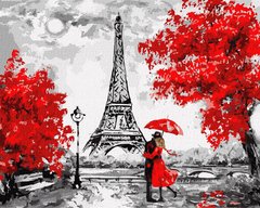 Картина за номерами 40х50 KHO4819 Дощовий париж (4819) фото