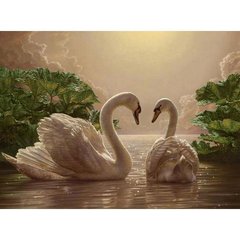 Картина за номерами 40х50 KHO301 Пара лебедів (234016) фото