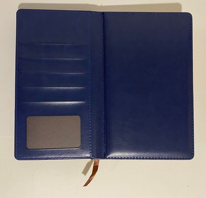 Щоденник недатований А5 шкірзам на магніті з візитницею синій 19901 (0115205) фото