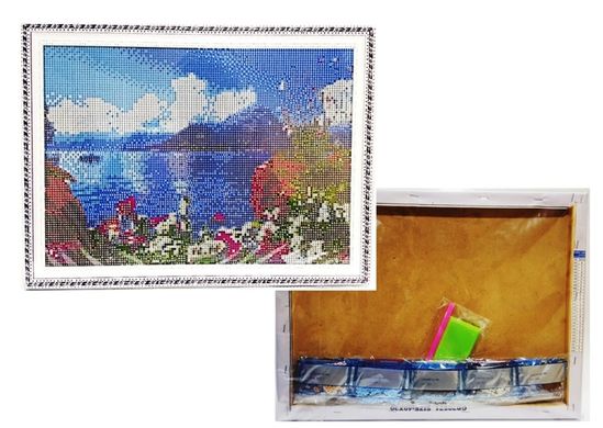 Алмазна мозайка 30х40см в коробці GB71492 Пес з котом у вікні (234100) фото