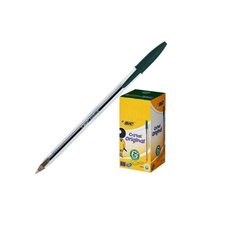 Ручка шариковая BIC "Кристал", прозрачная зеленая /50/ (030141) фото